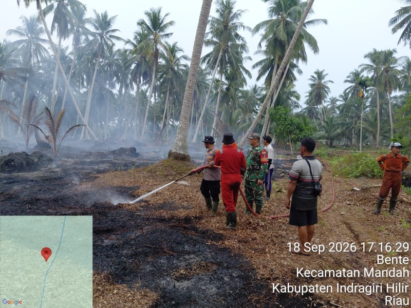 PT BNS Bersama TNI-Polri dan Warga Bergerak Padamkan Karhutla di Desa Bente
