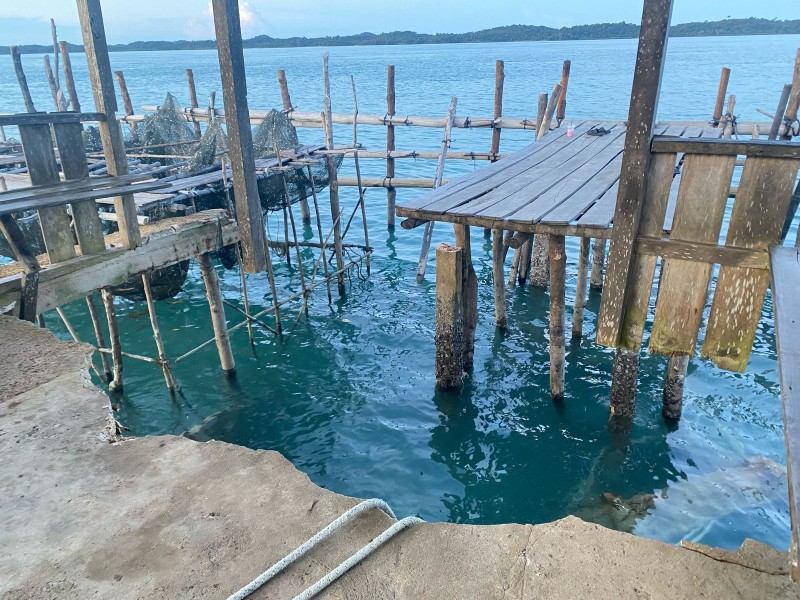 Respon Cepat IPTU Supriono Datangi Robohnya Pelantar Pelabuhan Tajur Di Dusun Resun, Kecamatan Senayang.