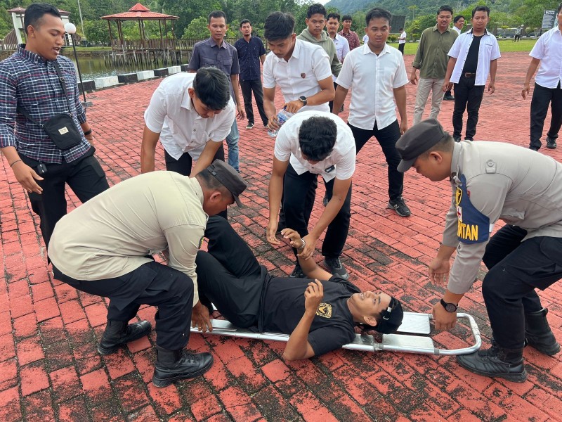 Jelang May Day, Polres Lingga Siapkan Personel Melalui Latihan Dalmas Terpadu.