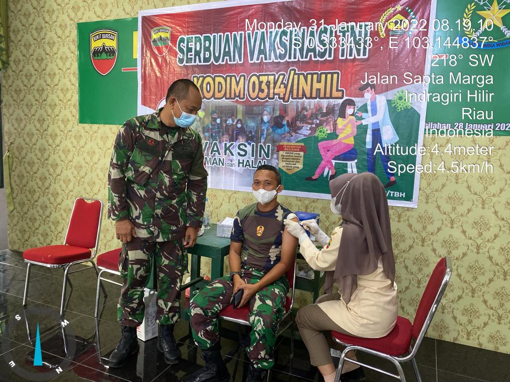 Dandim 0314/Inhil Laksanakan Vaksinasi Dosis ke 3