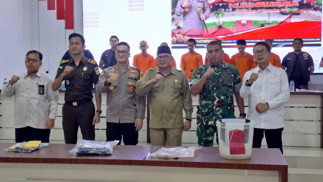 Dandim 0314/Inhil Hadiri Press Release Akhir Tahun 2024 Polres Inhil