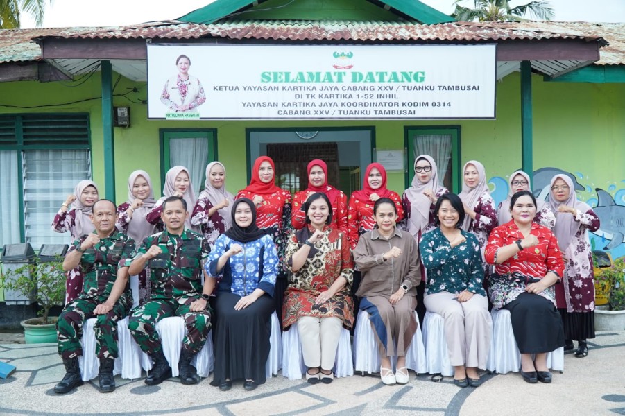 Ketua Persit PD XIX/Tuanku Tambusai Kunjungi Kodim 0314/Inhil, Tinjau TK Kartika I-52