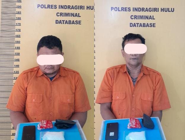Hendak Edarkan Sabu ke Kota Rengat, Dua Pria Luar Kabupaten Diamankan Satres Narkoba Polres Inhu