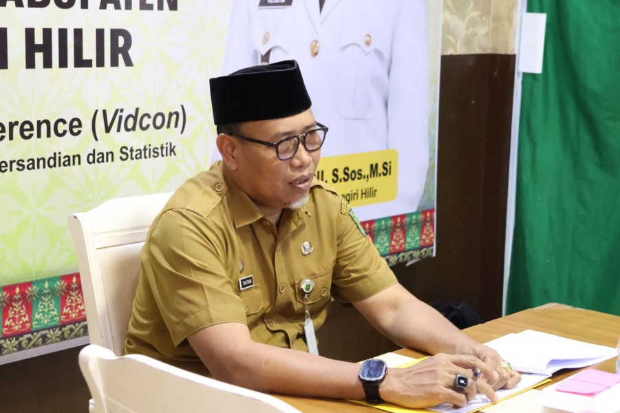 Sekda Inhil Hadiri Rakor Pengendalian Inflasi 2025 Bersama Kemendagri Secara Virtual
