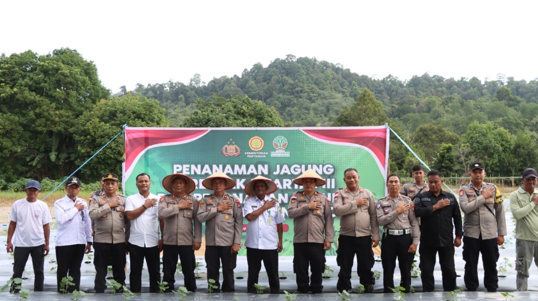 Polres Lingga Tanam Jagung Serentak Kuartal III Dukung Ketahanan Pangan Nasional.