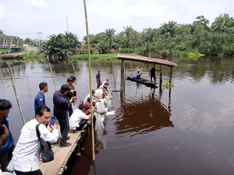 6 Ribu Benih Ikan Dilepas di Sungai Mandau Siak