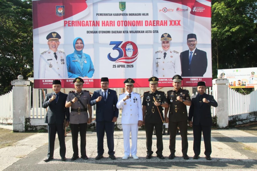 Dandim 0314/Inhil Hadiri Upacara Hari Otonomi Daerah ke-30 Tahun 2026