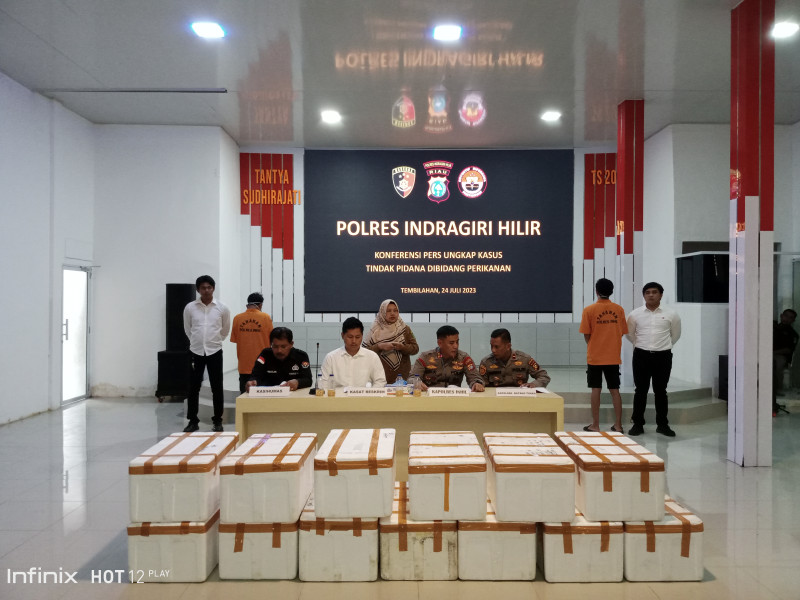 Polres Inhil Gagalkan Penyelundup Baby Lobster Senilai 14 Milyar