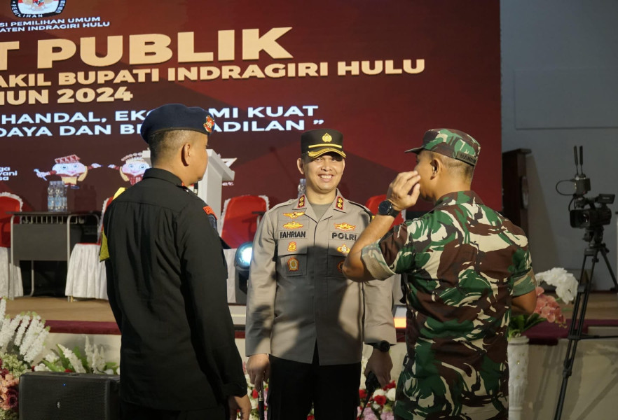 Mantap, Polres Inhu Bersama TNI dan Stakeholder Sukses Amankan Debat