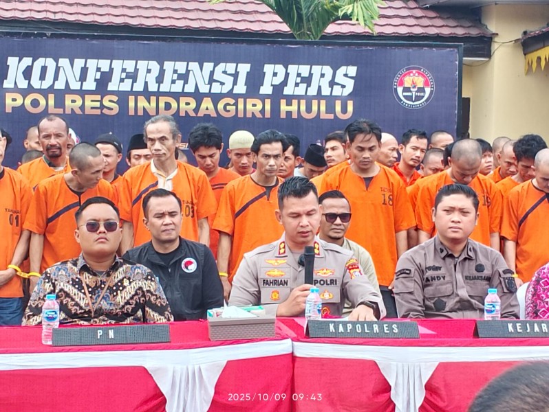 Operasi Antik Lancang Kuning 2025, Polres Inhu Amankan 63 Tersangka Narkoba