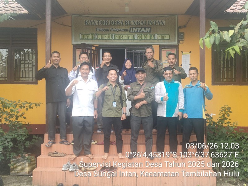Monitoring Kegiatan Desa, Pemdes Sungai Intan Terima Kunjungan TA P3MD Inhil