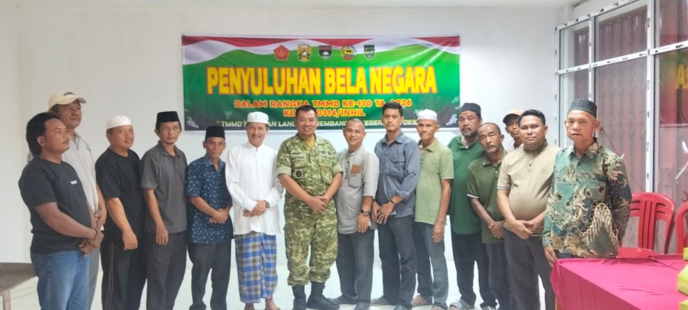 Tanamkan Cinta Tanah Air, Kasdim Inhil Jadi Pemateri Wawasan Kebangsaan di Program TMMD ke-130