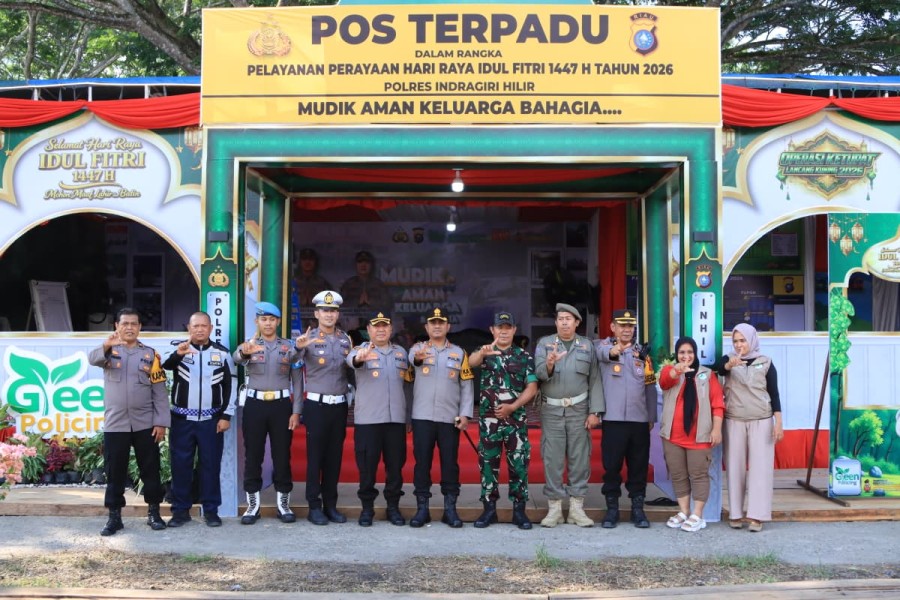 Kapolres Inhil Cek Pos Pengamanan dan Pelayanan Idul Fitri 1447 H 2026