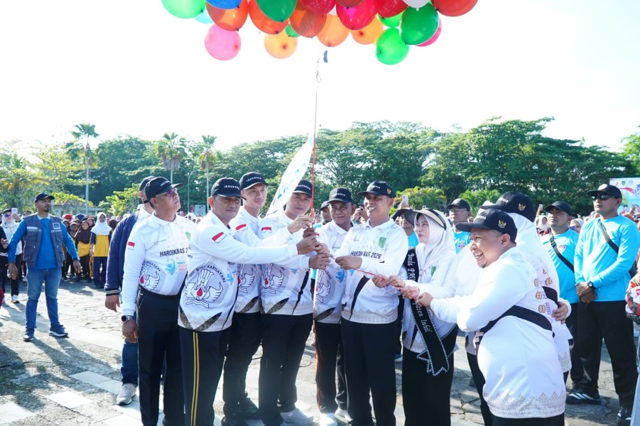 Dandim 0314/Inhil Hadiri Apel dan Senam Massal Hardiknas 2026