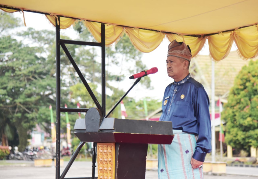 Hari Jadi ke-66 Provinsi Riau, Wabup H Syamsuddin Uti Pimpin Apel dilingkungan Pemkab Inhil