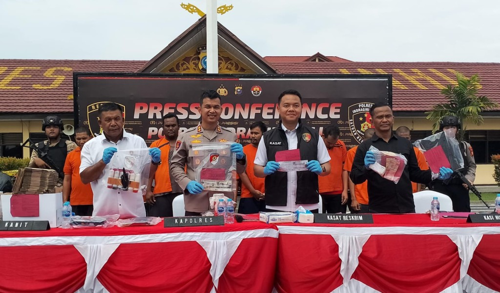 Polres Inhu Bongkar Sindikat Curanmor dan Pemalsuan STNK, 10 Tersangka Diamankan