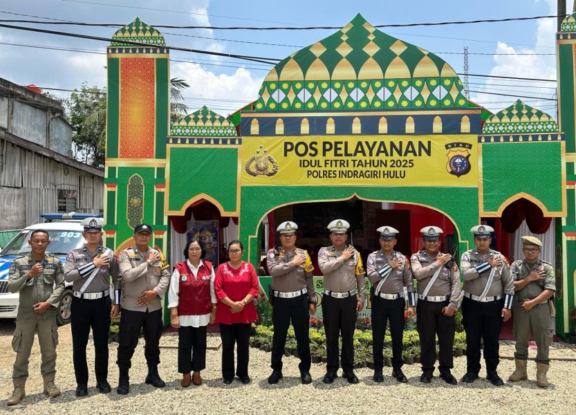 Idulfitri Kedua, Kasat Lantas Cek Pengamanan Pos dan Titik Keramaian di Kabupaten Inhu