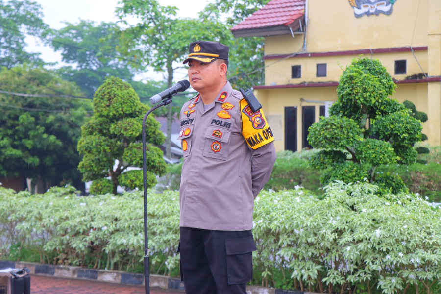 Pimpin Apel Kesiap Siagaan Mayday, Wakapolres Rohil: Personel Harus Jaga Image dan Ikhlas Jalankan Tugas