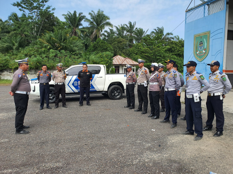 Dalam Rangka Ops LK 2025 Satlantas Polres Rohil Gelar Rampcheck Kendaraan