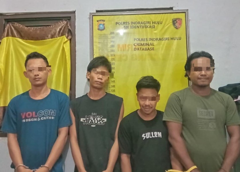 Polsek Batang Cenaku Tetapkan Empat Tersangka komplotan Pelaku Narkoba, Puluhan Gram Sabu Disita