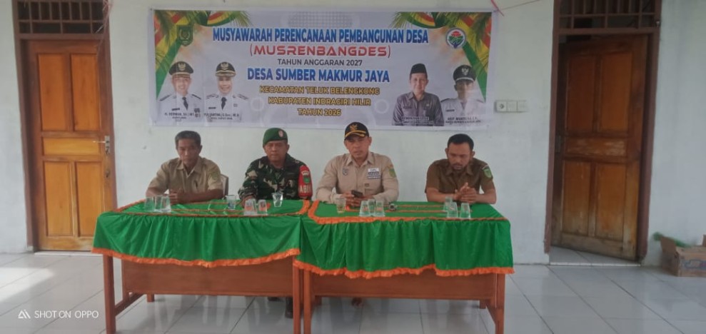 Babinsa Koramil 06/Kateman Hadiri Musrenbangdes Makmur Jaya Tahun Anggaran 2027
