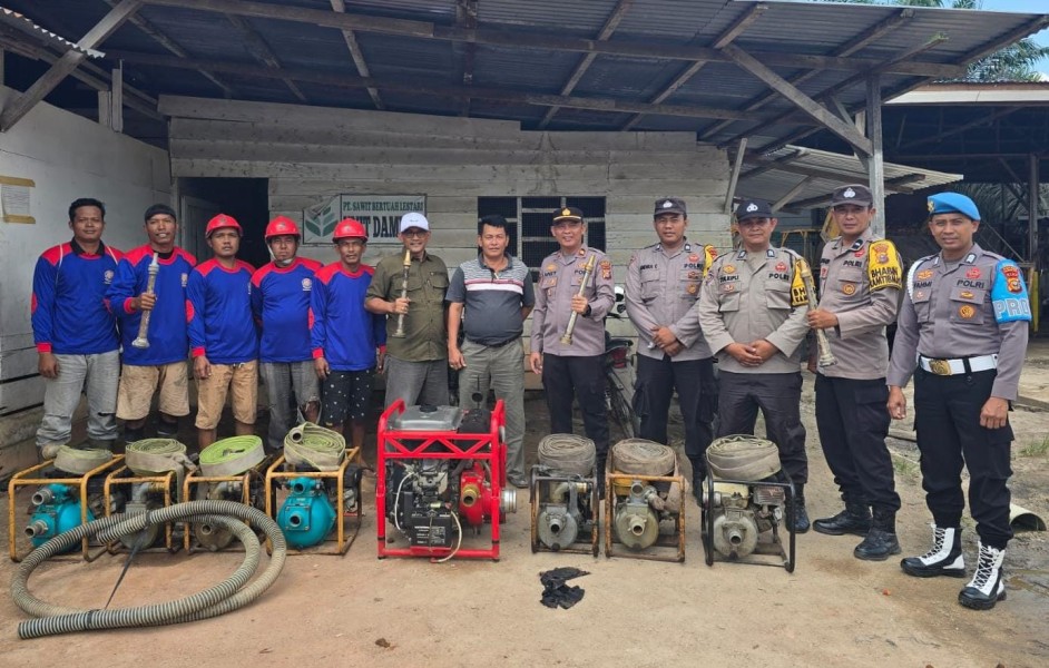 Langkah Proaktif, Polsek Kuala Cenaku Cek Sarpras Karhutla di PT SBL