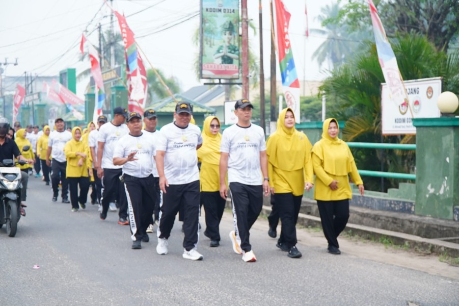 Jaga Kebugaran, Kodim 0314/Inhil Gelar Olahraga Bersama Persit