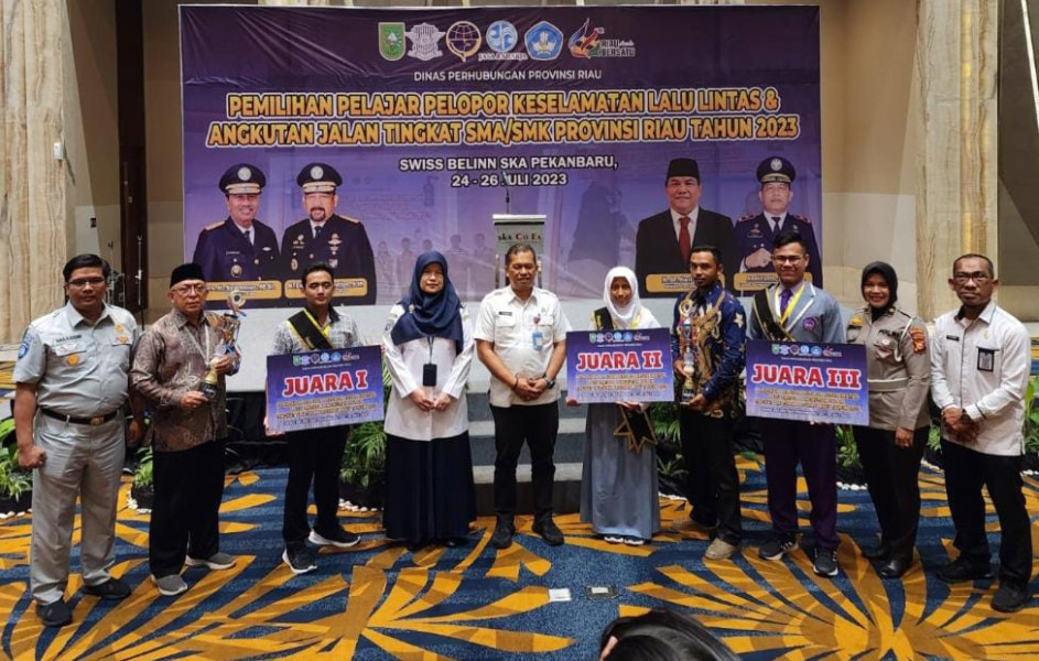 Dishub Bengkalis Jadi Pembina Terbaik, Ahsan Juara I Pemilihan Pelajar Pelopor Keselamatan Lalu Lintas Tingkat Provinsi Riau