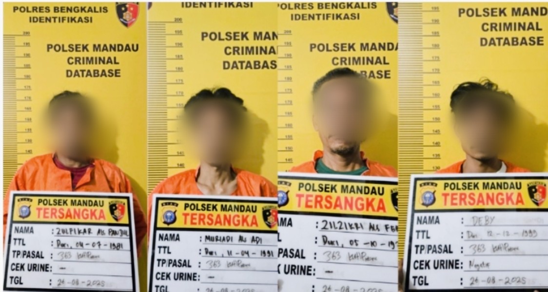 Pelaku Pencurian Pipa Besi Production Line Milik PT. PHR, Diamankan Tim Unit Reskrim Polsek Mandau