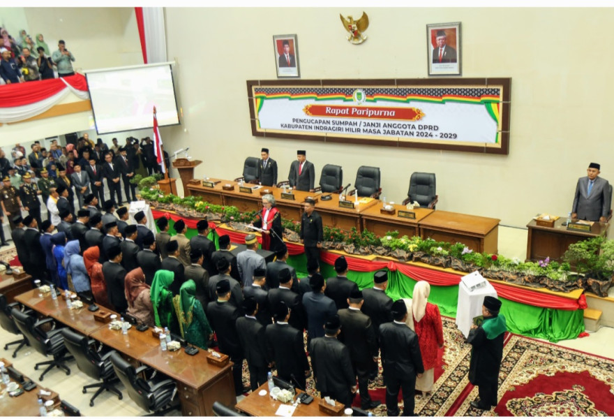 Sidang Paripurna pelantikan anggota DPRD Inhil periode 2024-2029