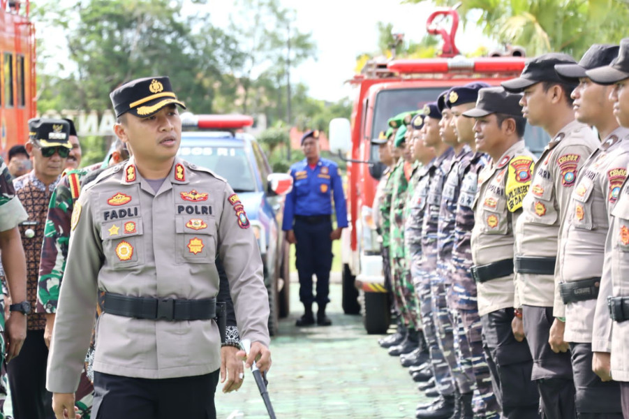 Kapolres Lingga Pimpin Upacara dan Deklarasi Pencegahan Karhutla.