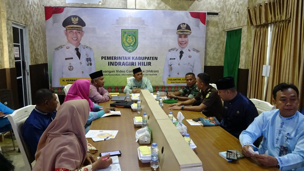 Bupati Indragiri Hilir H. Herman Hadiri Rakor Pengendalian Inflasi Daerah Bersama Kemendagri Secara Virtual