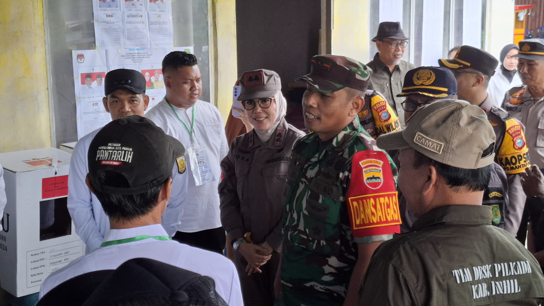 Pastikan Proses Pemungutan Suara Lancar, Dandim 0314/Inhil Bersama Forkopimda Tinjau Sejumlah TPS