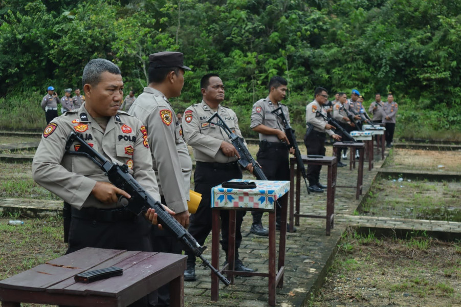 Mitigasi Penyalahgunaan Senpi, Polres Inhu Gelar Latihan Menembak