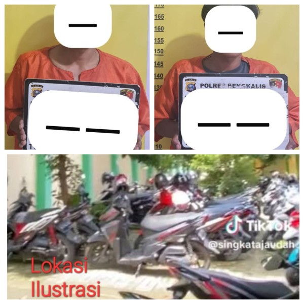 Tim Reskrim Polres Bengkalis Amankan 2 Orang Pelaku Curanmor di Parkiran Sekolah