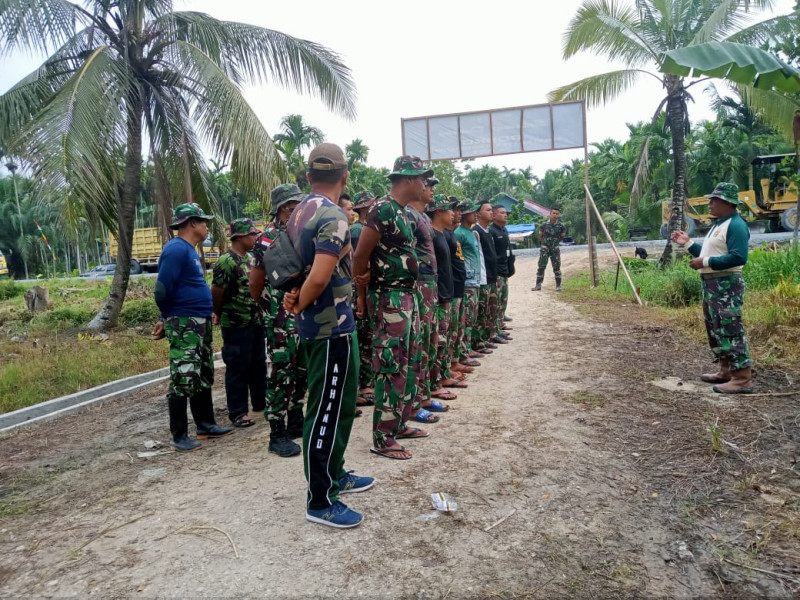 Satgas TMMD ke- 116 Kodim 0314/Inhil Laksanakan Apel Sebelum Melaksanakan Kegiatan