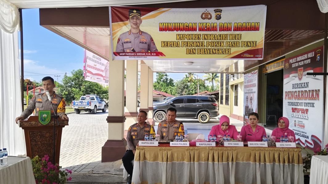 Kunker ke Polsek Pasir Penyu, Kapolres Inhu: Fokuslah Ungkap Kasus Narkoba