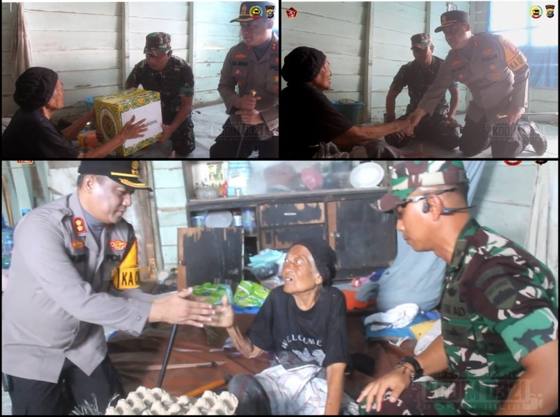 Dandim 0321/Rohil dan Kapolres Rohil Serahkan Bantuan Untuk Keluarga Veteran Kurang Mampu