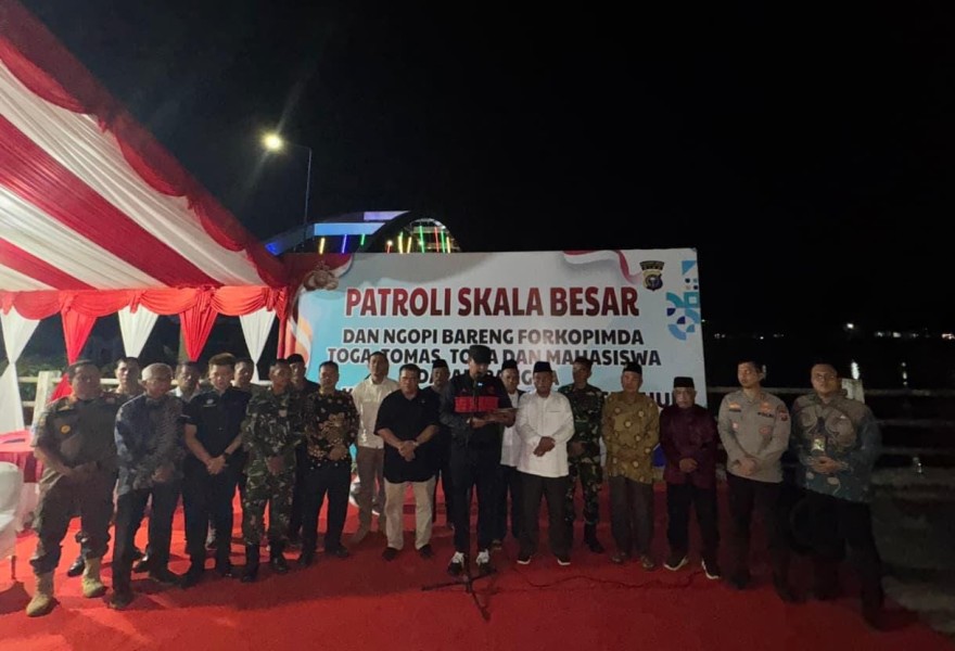 Patroli Skala Besar, Polres Inhu Ajak Warga Deklarasi Damai dan Silaturahmi di Tepian Indragiri