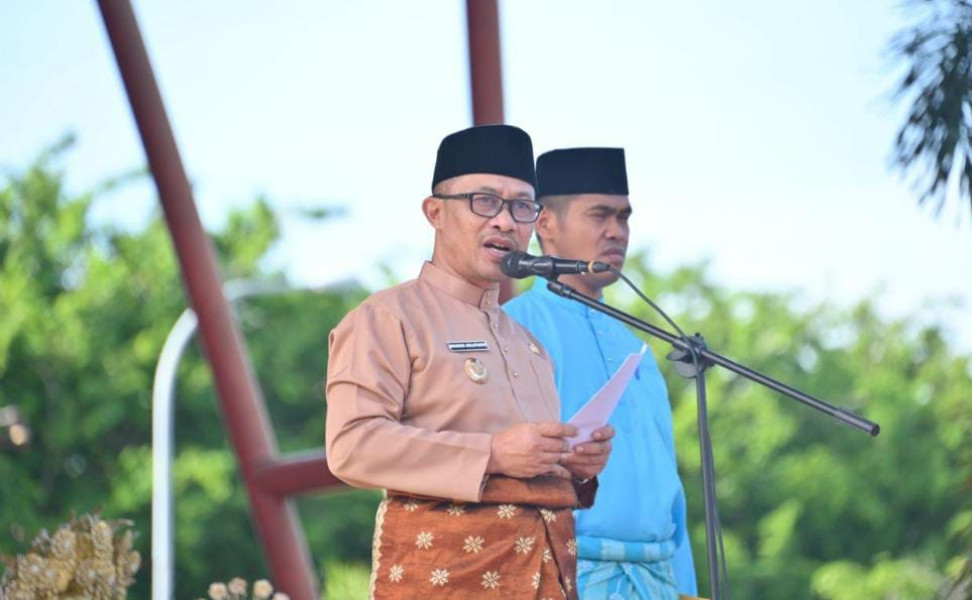 Bupati Bengkalis Pimpin Upacara Hari Pendidikan Nasional 2024