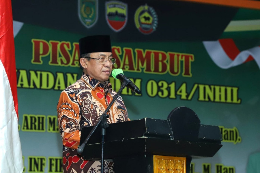 Bupati HM Wardan Hadiri Pisah Sambut Komandan Kodim 0314/Inhil