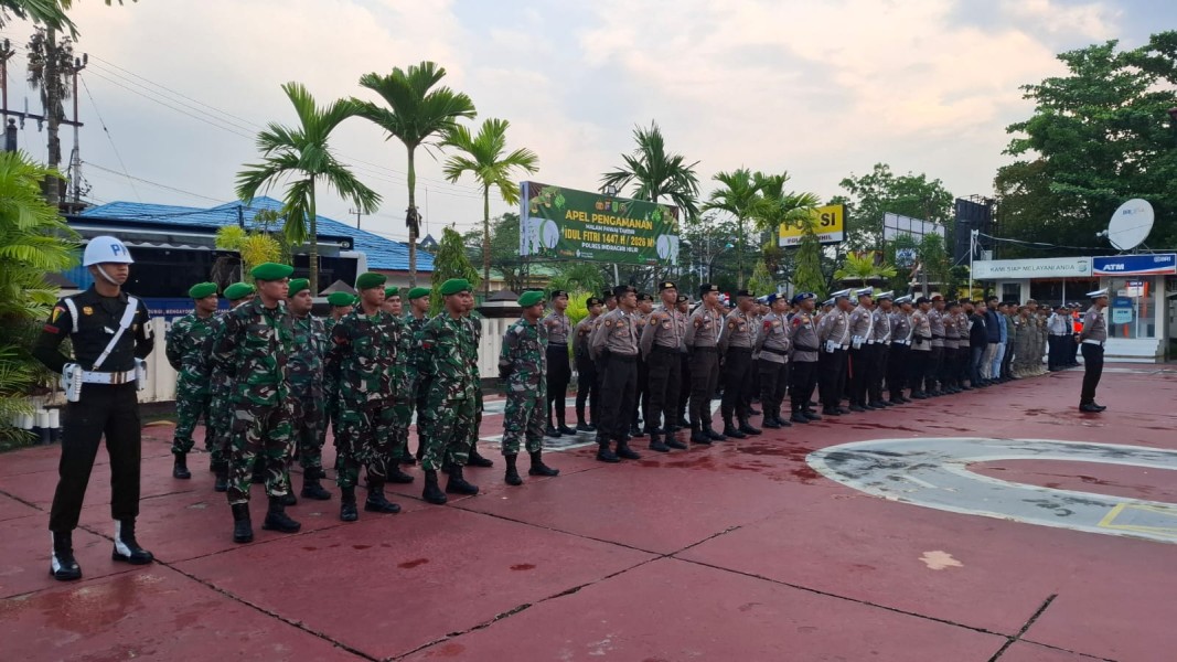 Personel Kodim 0314/Inhil Ikuti Apel Pengamanan Malam Takbiran Idul Fitri 1447 H