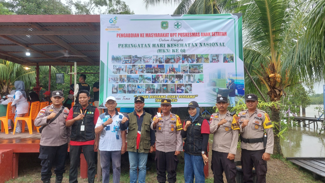 Polsek Rangsang Barat Bersama Pukesmas Anak Setatah Gelar Senam Sehat dan Pemeriksaan Kesehatan Gratis