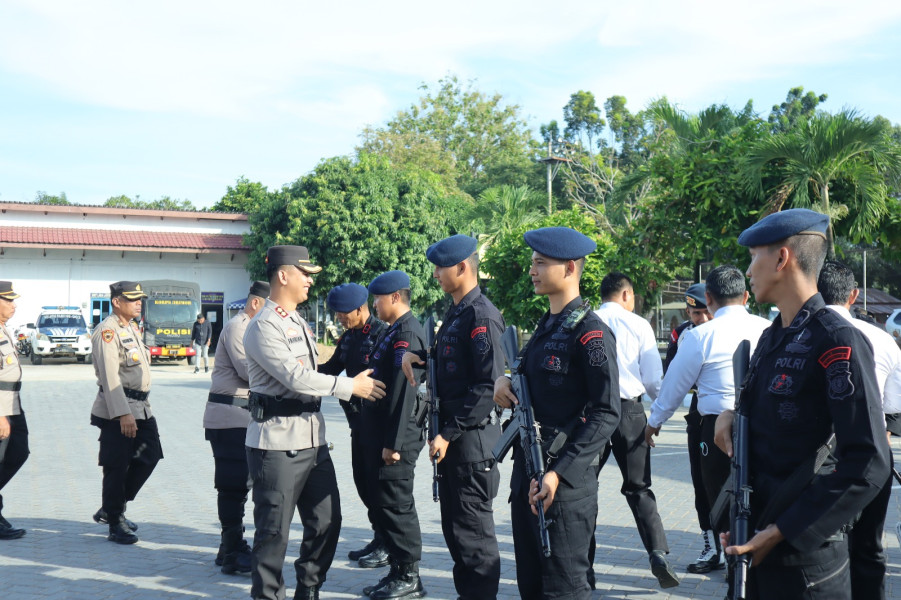 Apel Pelepasan BKO Brimob, Kapolres Inhu Ucapkan Terima Kasih Inhu Kondusif