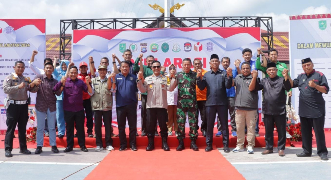 Deklarasi Tertib Berlalu Lintas Pemilu Damai 2024 di Polres Inhu Khidmat