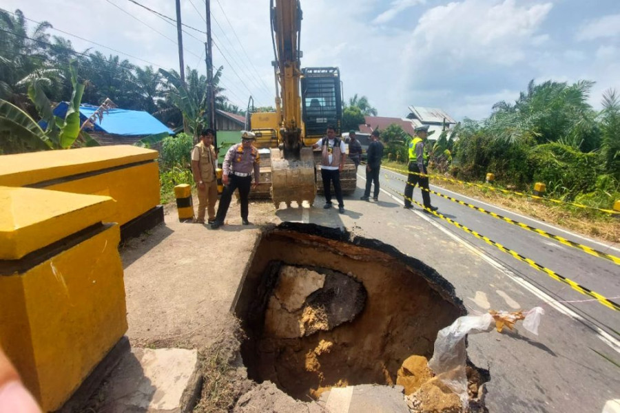 Abutment Jembatan Teluk Sungkai Alami Abrasi, Pemprov Riau Gerak Cepat Perbaiki