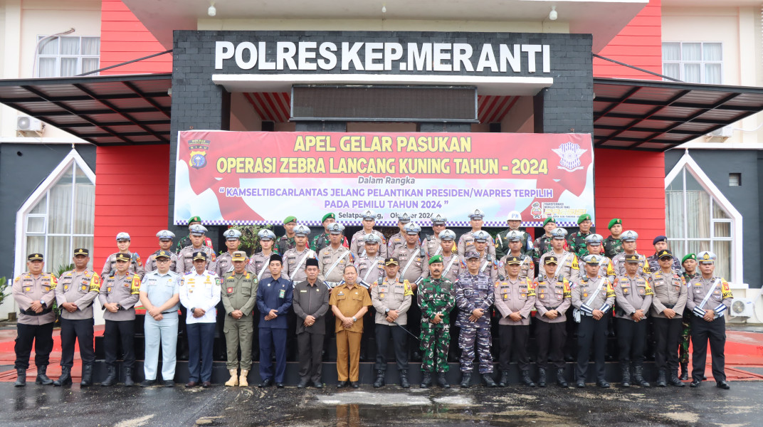 Pimpin Gelar Pasukan Ops Zebra LK 2024, Kapolres Kep Meranti Imbau Untuk Tertib Aturan Berlalu Lintas dalam Berkampanye