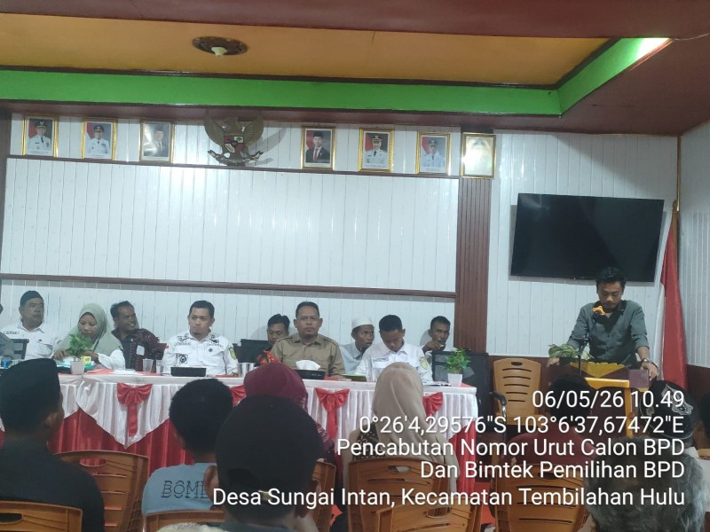 Pemdes Sungai Intan Gelar Pencabutan Nomor Urut Calon BPD