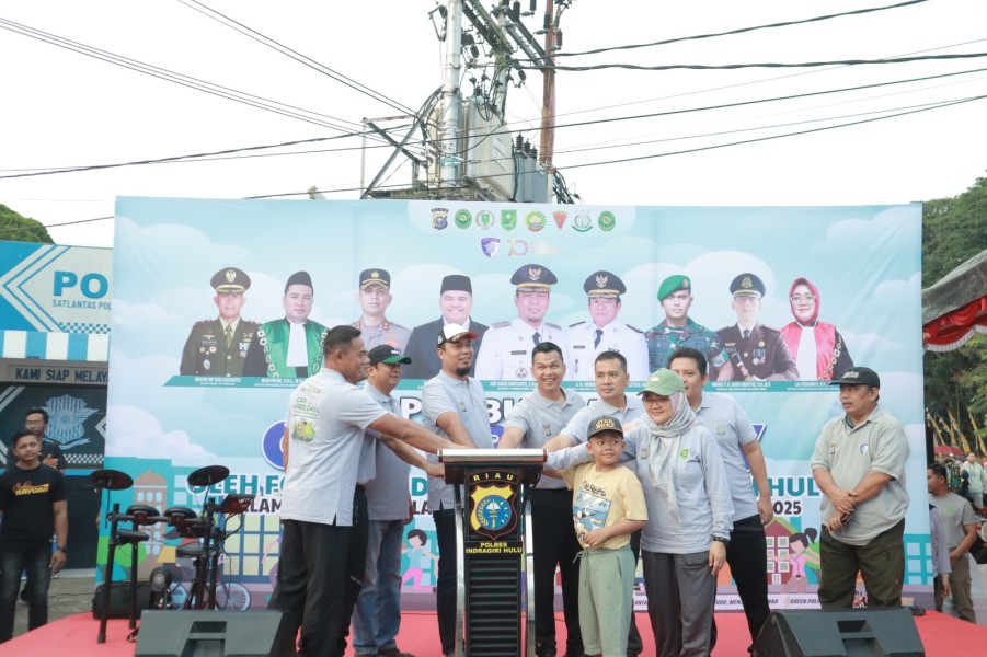 Lihat Keseruan Car Free day HUT Lantas Polres Inhu, Mulai UMKM sampai Kampanye Green Policing dan Hidup Sehat