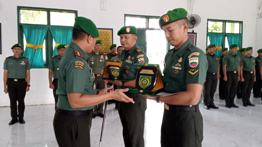 Dandim 0314/Inhil Pimpin Upacara Tradisi Purna Tugas dan pindah Satuan